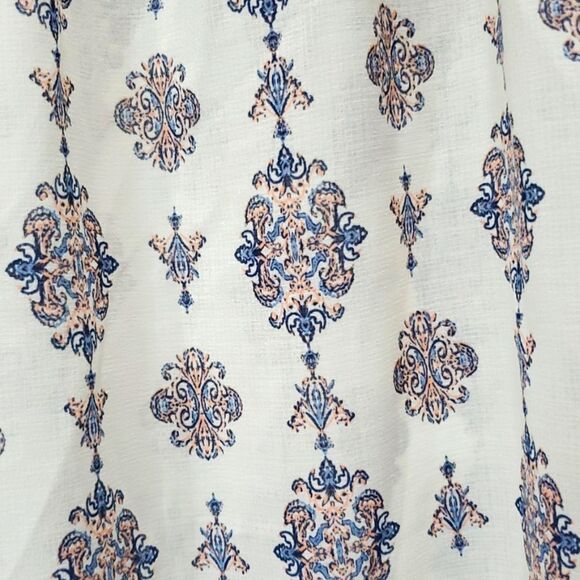 Knox Rose Tassel Tank  Women LG Mixed Border Print Flowy Boho Chic Cottagecore - Picture 6 of 6